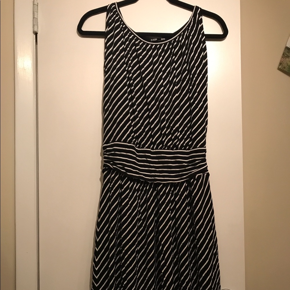 Black and White Striped express dress